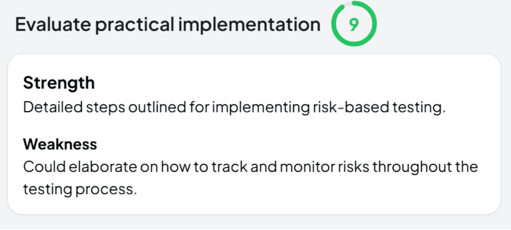 AI-powered interview feedback dashboard showing scoring and analytics
