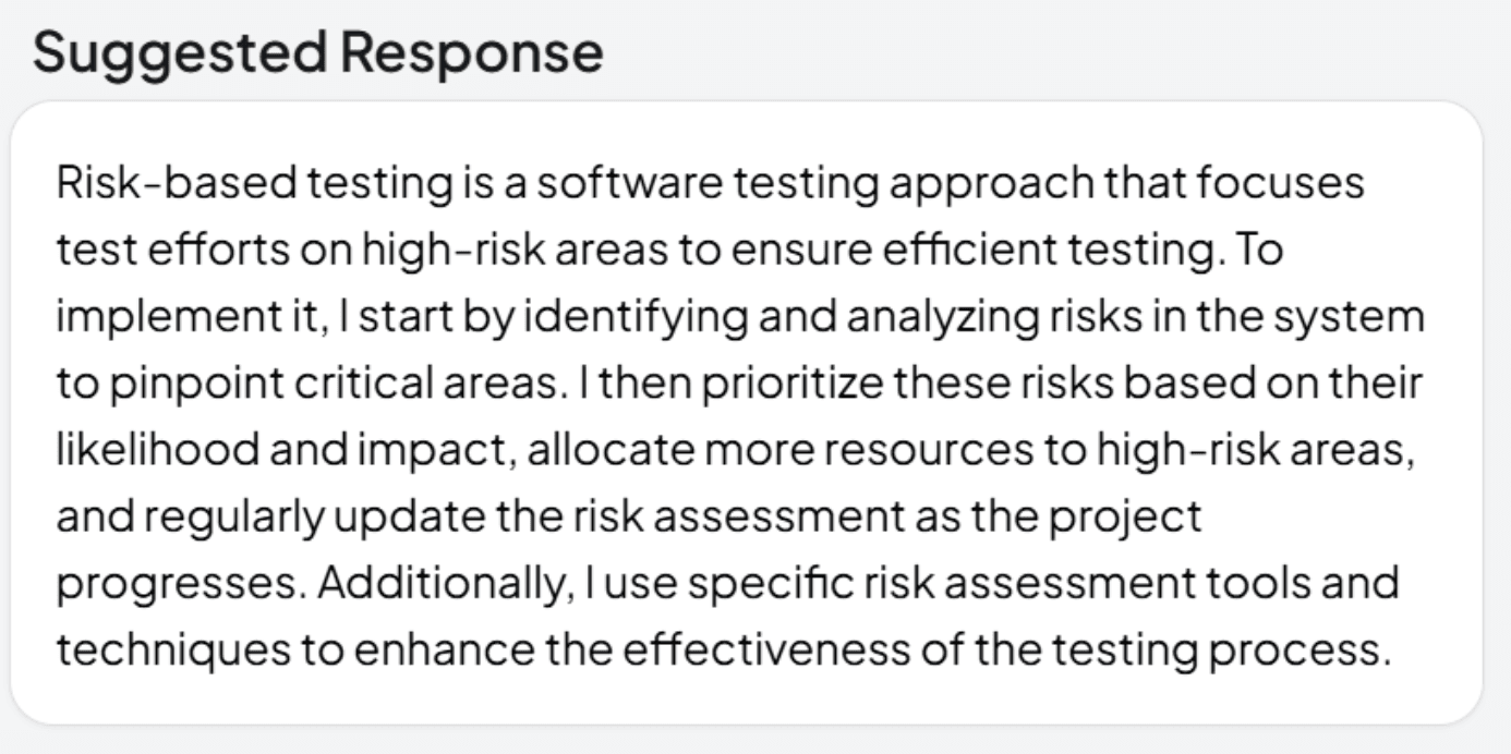 Smart recommendation system providing personalized interview improvement suggestions